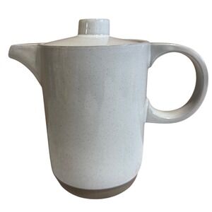 Midwinter Stoneware Coffee Pot Made in England Speckled Cream Mid Century Modern